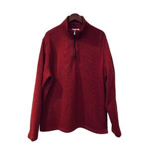 Old Navy Burgundy Red Quarter Zip Fleece Pullover Sweater- size XXL